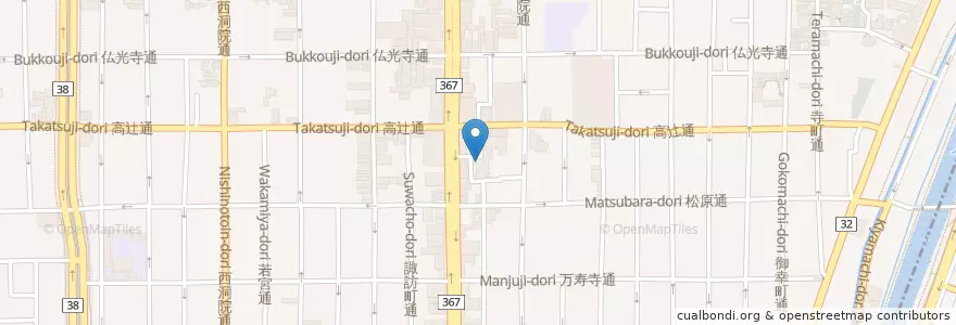 Mapa de ubicacion de 因幡薬師平等寺 (byodoji) en 日本, 京都府, 京都市, 下京区.