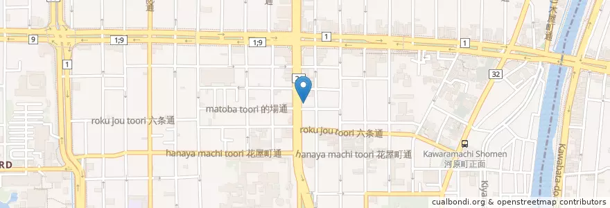 Mapa de ubicacion de 本家かまどや en 日本, 京都府, 京都市, 下京区.