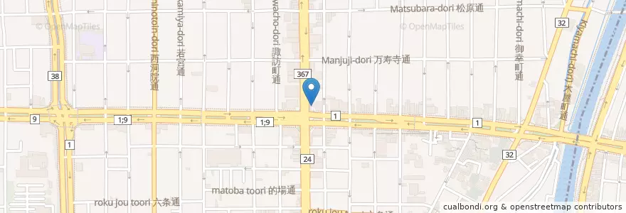 Mapa de ubicacion de CoCo壱番屋 en Japón, Prefectura De Kioto, Kioto, 下京区.