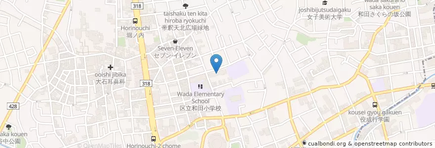 Mapa de ubicacion de 和田区民集会所 en Giappone, Tokyo, 杉並区.