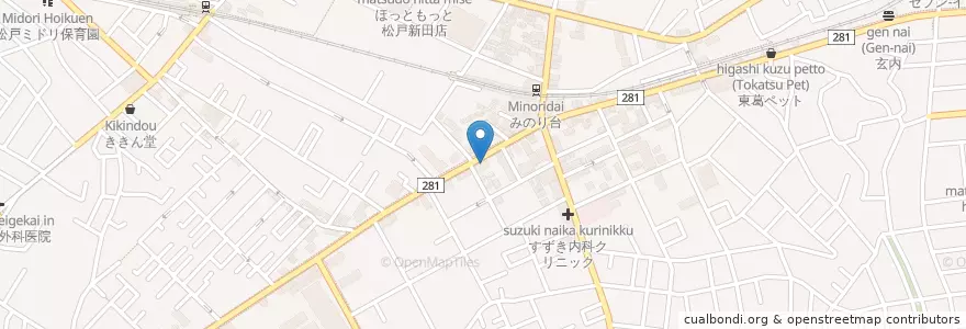 Mapa de ubicacion de ほっかほっか亭 en 일본, 지바현, 松戸市.