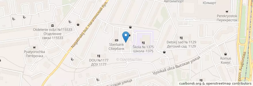 Mapa de ubicacion de Библиотека en Russie, District Fédéral Central, Moscou, Южный Административный Округ, Район Нагатино-Садовники.