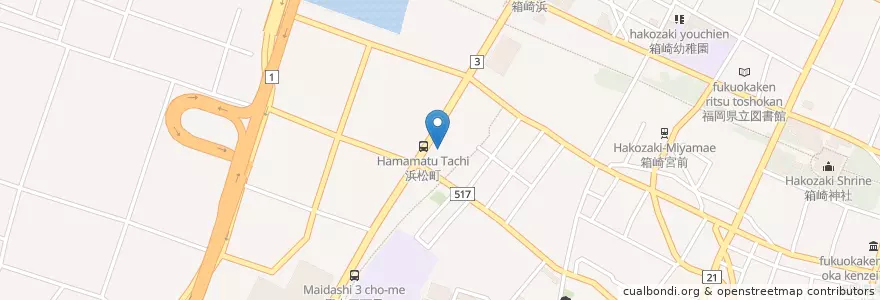 Mapa de ubicacion de ロイヤルホスト en Japon, Préfecture De Fukuoka, 福岡市, 東区.