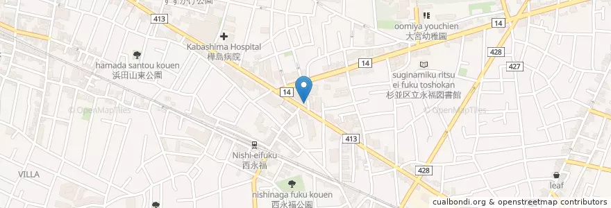 Mapa de ubicacion de 長嶋歯科医院 en Japan, Tokyo, Suginami.
