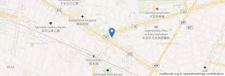 Mapa de ubicacion de さくらクリニック en Japan, 東京都, 杉並区.