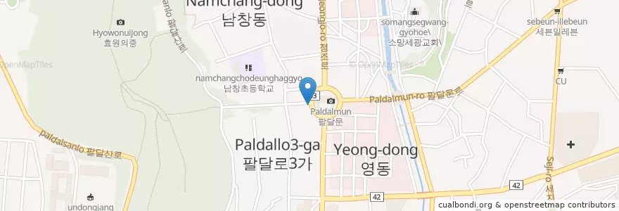 Mapa de ubicacion de 팔달구 en South Korea, Gyeonggi-Do, Suwon-Si, 팔달구.