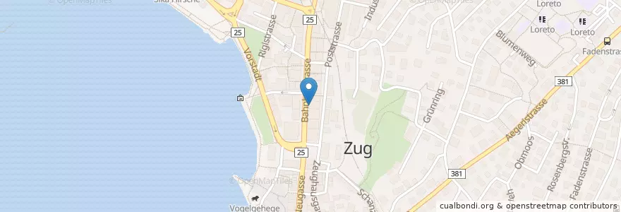 Mapa de ubicacion de SPAGO en Schweiz/Suisse/Svizzera/Svizra, Zug, Zug.