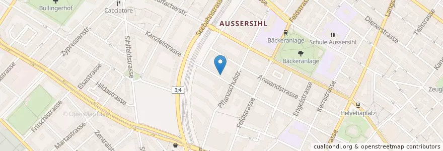 Mapa de ubicacion de Brera en Suisse, Zurich, District De Zurich, Zurich.