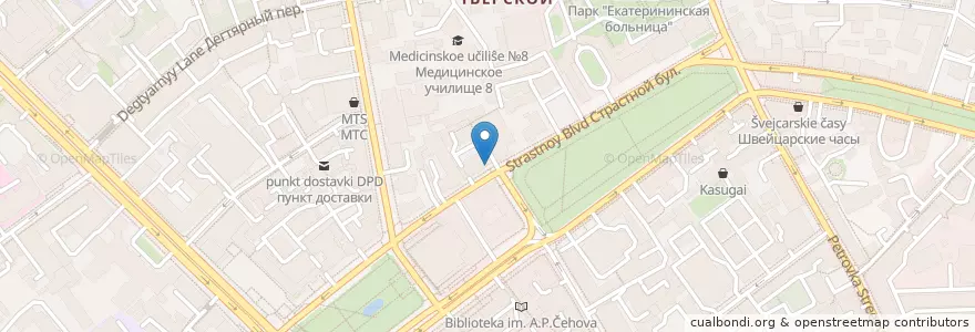 Mapa de ubicacion de Бокончино en Rússia, Distrito Federal Central, Москва, Центральный Административный Округ, Тверской Район.