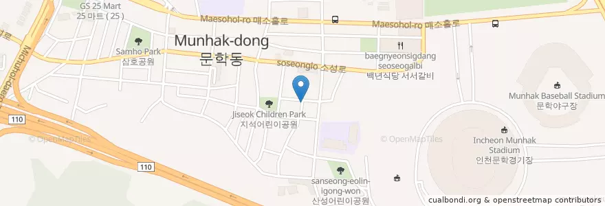 Mapa de ubicacion de 문학동 en Corée Du Sud, Inchon, 연수구, 문학동.