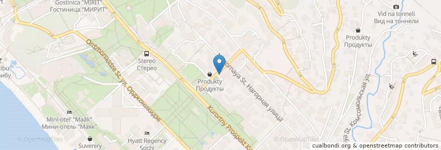 Mapa de ubicacion de Mocco en ロシア, 南部連邦管区, クラスノダール地方, Городской Округ Сочи.
