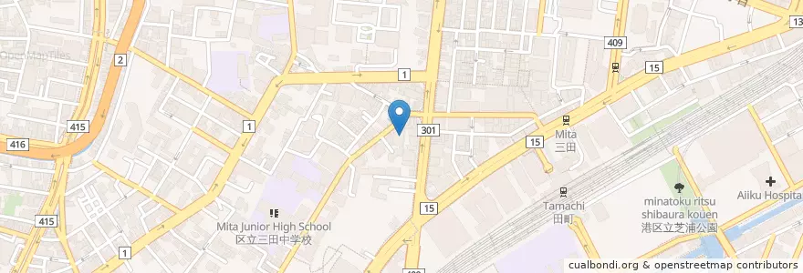 Mapa de ubicacion de 刀削麺酒楼 en Япония, Токио, Минато.