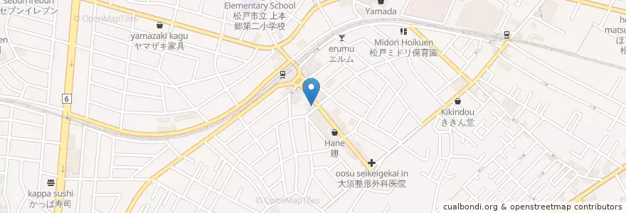 Mapa de ubicacion de 中華料理 大八北珍 en Japão, 千葉県, 松戸市.