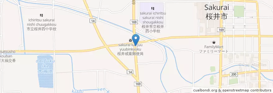 Mapa de ubicacion de CAFIL en Japón, Prefectura De Nara, 桜井市.