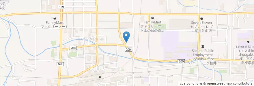 Mapa de ubicacion de 桜井北本町局 en Japão, 奈良県, 桜井市.