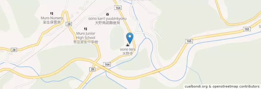 Mapa de ubicacion de 大野寺 en 日本, 奈良県, 宇陀市.