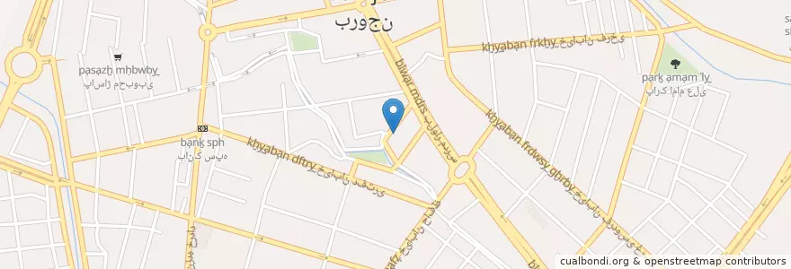 Mapa de ubicacion de بروجن en Irán, Chahar Y Bajtiari, شهرستان بروجن, بخش مرکزی, دهستان حومه, بروجن.