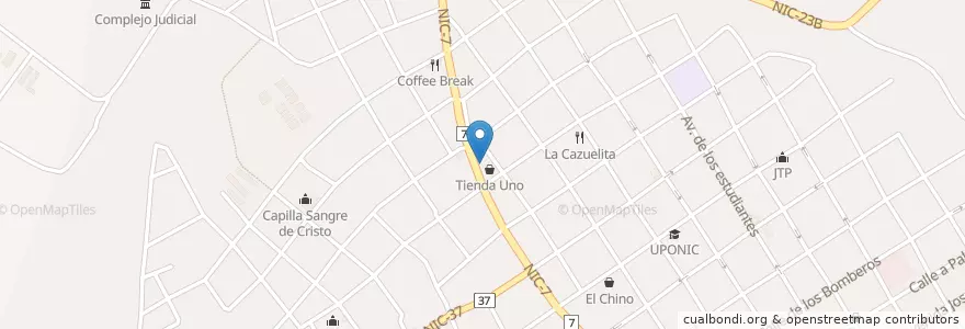 Mapa de ubicacion de Uno en ニカラグア, チョンタレス県, Juigalpa (Municipio).