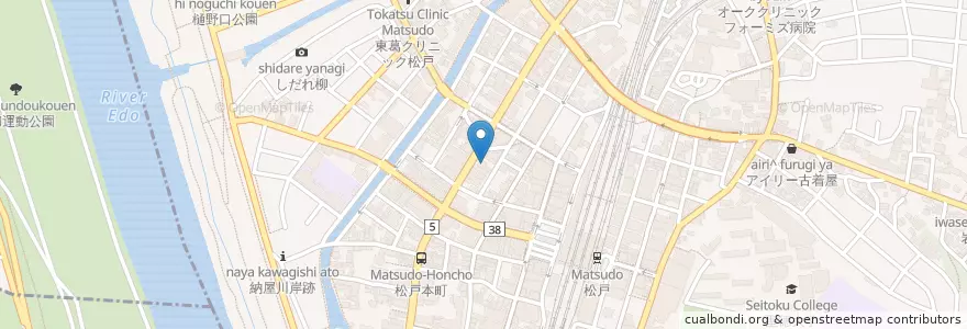 Mapa de ubicacion de 東京スター銀行 en Япония, Тиба, 松戸市.