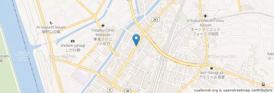 Mapa de ubicacion de マツダレンタカー en Japonya, 千葉県, 松戸市.