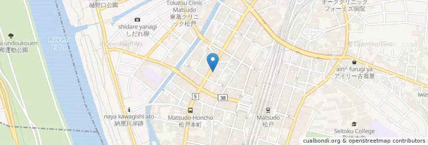 Mapa de ubicacion de 歯科 伏見 en Japonya, 千葉県, 松戸市.