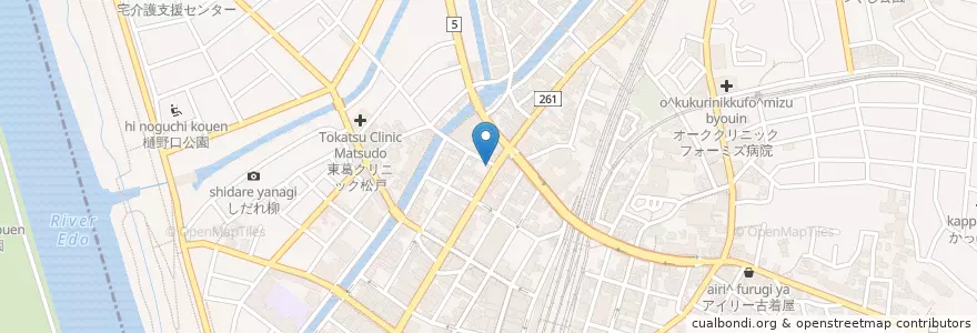 Mapa de ubicacion de かざね薬局 en 日本, 千葉県, 松戸市.