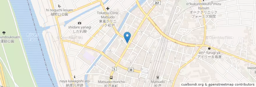 Mapa de ubicacion de ビストロ アンシャンテ en اليابان, 千葉県, 松戸市.