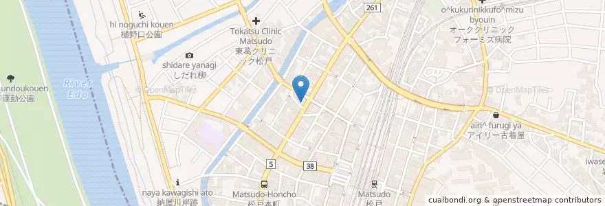 Mapa de ubicacion de タージマハル en Япония, Тиба, 松戸市.