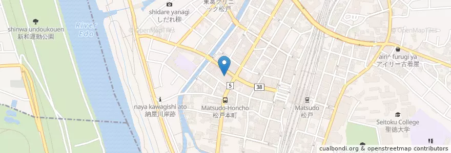 Mapa de ubicacion de 松戸市民劇場 en 일본, 지바현, 松戸市.