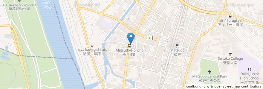 Mapa de ubicacion de 遠州屋薬局 en ژاپن, 千葉県, 松戸市.