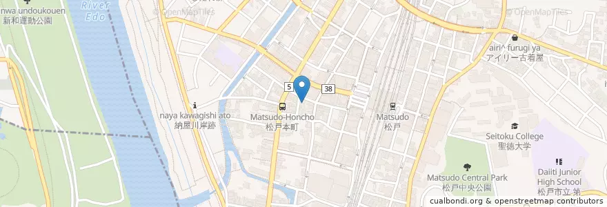 Mapa de ubicacion de Club Zero en اليابان, 千葉県, 松戸市.