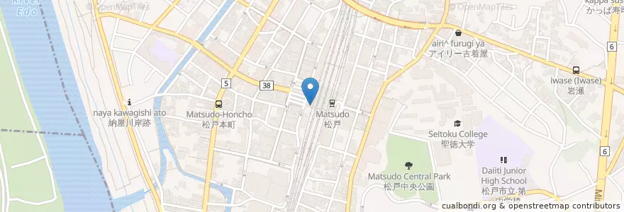 Mapa de ubicacion de 喜多そば en 일본, 지바현, 松戸市.