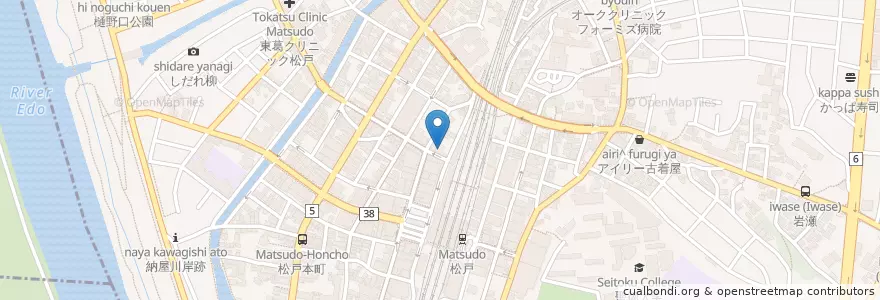 Mapa de ubicacion de だんまや水産 en 日本, 千葉県, 松戸市.