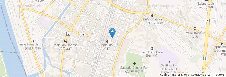 Mapa de ubicacion de 日高屋 en 일본, 지바현, 松戸市.