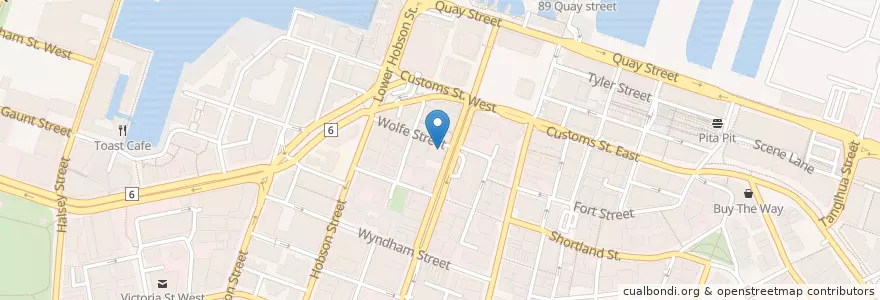 Mapa de ubicacion de Fu Bar en Nueva Zelanda, Auckland, Waitematā.