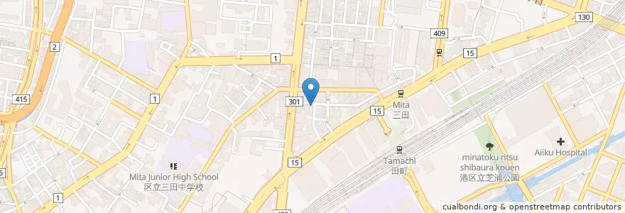 Mapa de ubicacion de うお河岸日本一 en 日本, 東京都, 港区.