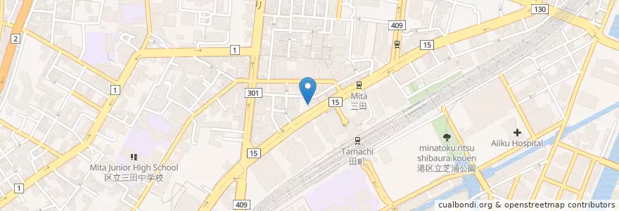 Mapa de ubicacion de 薬のヒグチ en اليابان, 東京都, 港区.
