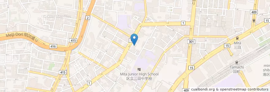 Mapa de ubicacion de 宝生院 en Japan, 東京都, 港区.