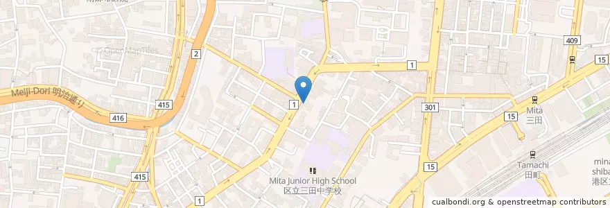 Mapa de ubicacion de 長延寺 en 일본, 도쿄도, 미나토.