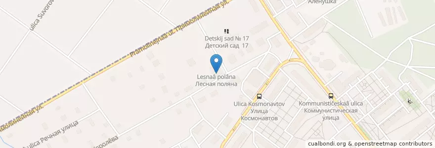 Mapa de ubicacion de Лесная поляна en Rusia, Distrito Federal Central, Óblast De Moscú, Раменский Городской Округ.