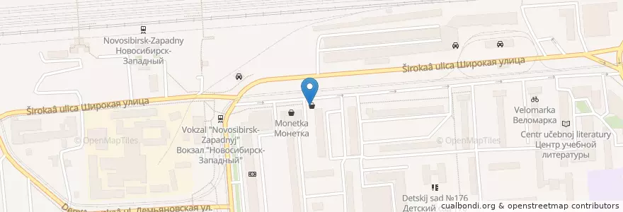 Mapa de ubicacion de Русский холод en Rusia, Сибирский Федеральный Округ, Wilayah Novosibirsk, Городской Округ Новосибирск.