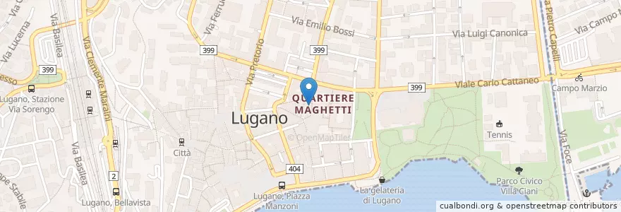 Mapa de ubicacion de Bar Roma en İsviçre, Ticino, Distretto Di Lugano, Lugano, Circolo Di Lugano Ovest.