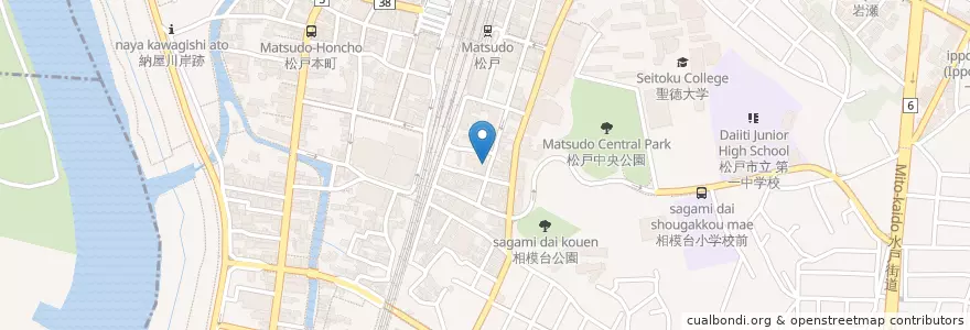 Mapa de ubicacion de コスモ松戸クリニック en ژاپن, 千葉県, 松戸市.