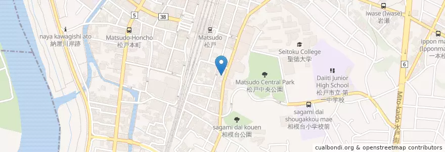 Mapa de ubicacion de ぎょうざ亭 en 日本, 千葉県, 松戸市.