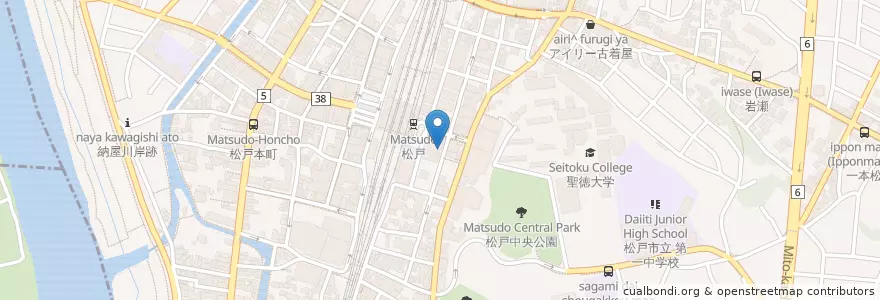 Mapa de ubicacion de ドラッグ オゾン en Japan, Chiba Prefecture, Matsudo.