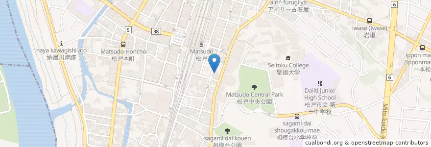 Mapa de ubicacion de 陽の来 en Japan, Präfektur Chiba, 松戸市.
