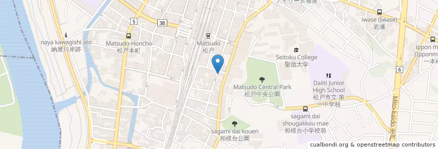 Mapa de ubicacion de はーぶらんど薬局 en Japonya, 千葉県, 松戸市.