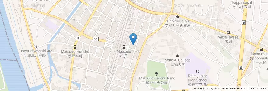 Mapa de ubicacion de パスタの店 Supiga en Japan, 千葉県, 松戸市.