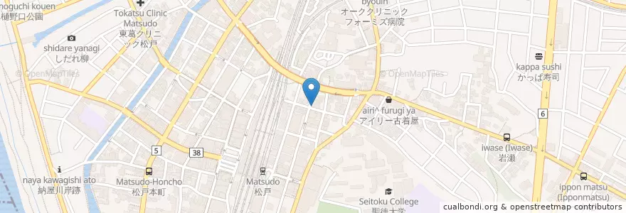 Mapa de ubicacion de インドレストラン デリーミナール en Giappone, Prefettura Di Chiba, 松戸市.