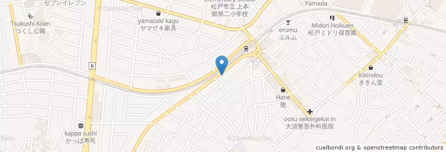 Mapa de ubicacion de あおぞら診療所 en Japan, Präfektur Chiba, 松戸市.